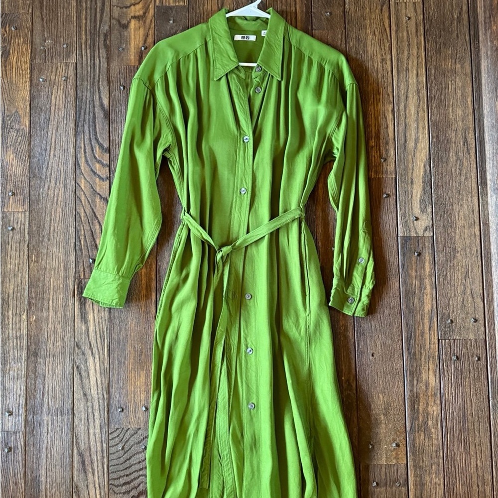 UNIQLO Vibrant Green Button-Up Dress